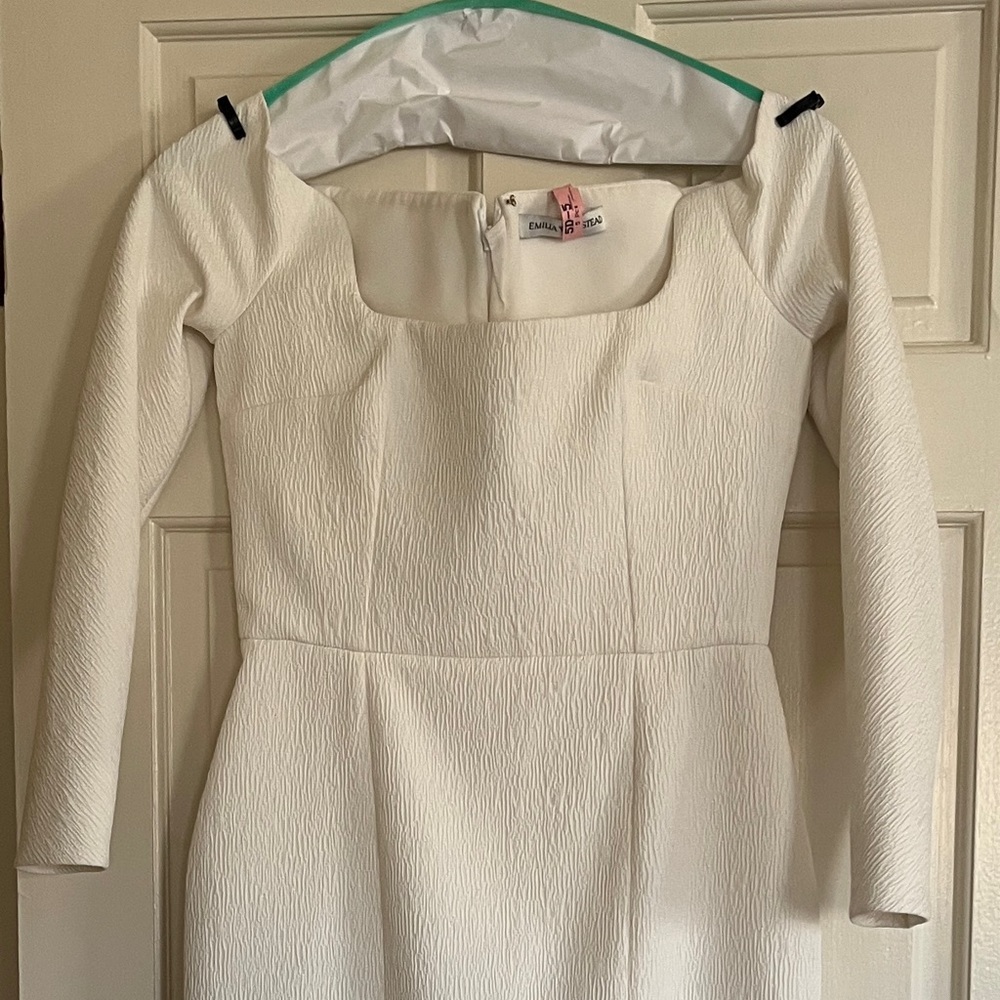 Emilia Wickstead BIRCH BRIDAL DRESS IN IVORY TEXTURED CLOQUE size 6 us altered - Picture 2 of 14